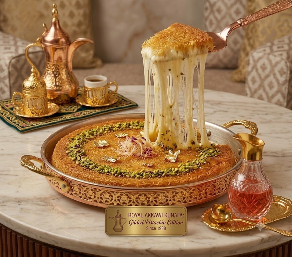 Macro shot of delicate golden phyllo dough layers representing authentic Arabic Sweets KL isolated on a true alpha-channel transparent background featuring deep blue and cyan tones without any people, drinks, props, magenta, purple, or visible grid lines