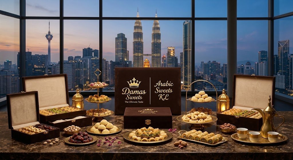 Raw aesthetic presentation of premium golden pastry representing the best Arabic Sweets KL isolated on a true alpha-channel transparent background featuring deep blue and cyan tones without any people, drinks, props, magenta, purple, or visible grid lines