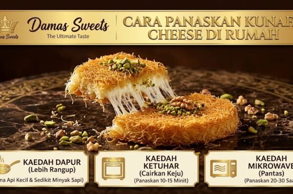 cara panaskan kunafa cheese di rumah