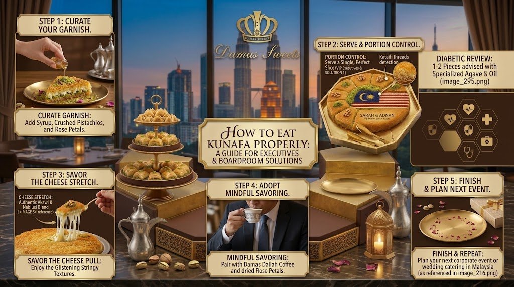 how to eat kunafa properly