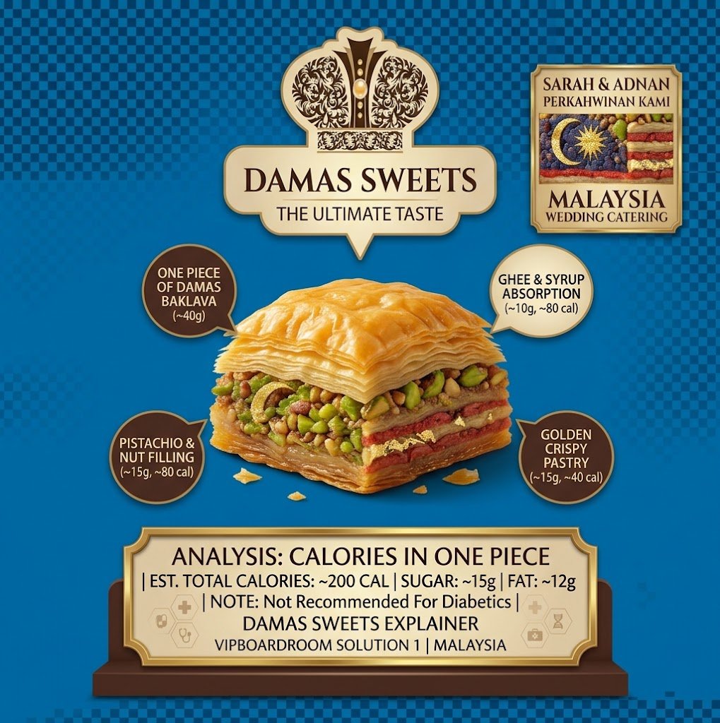Raw aesthetic presentation answering how many calories in one piece of baklava with golden crispy pastry layers isolated on a true alpha-channel transparent background featuring deep blue and cyan tones without any people, drinks, props, magenta, purple, or visible grid lines