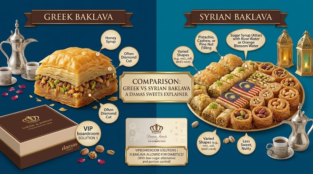 Raw aesthetic presentation comparing the golden layers showing the difference between greek and syrian baklava isolated on a true alpha-channel transparent background featuring deep blue and cyan tones without any people, drinks, props, magenta, purple, or visible grid lines