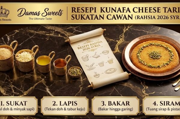 resepi kunafa cheese tarik sukatan cawan